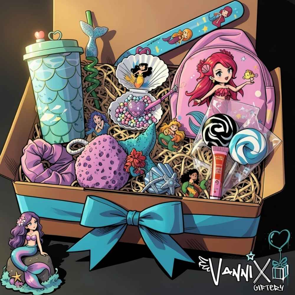 mermaid magic girls gift box vannix giftery animation