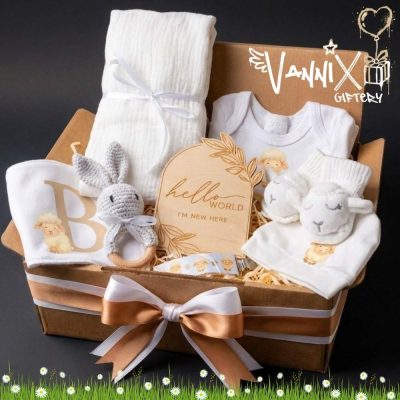 neutral white little lamb baby box vannix giftery