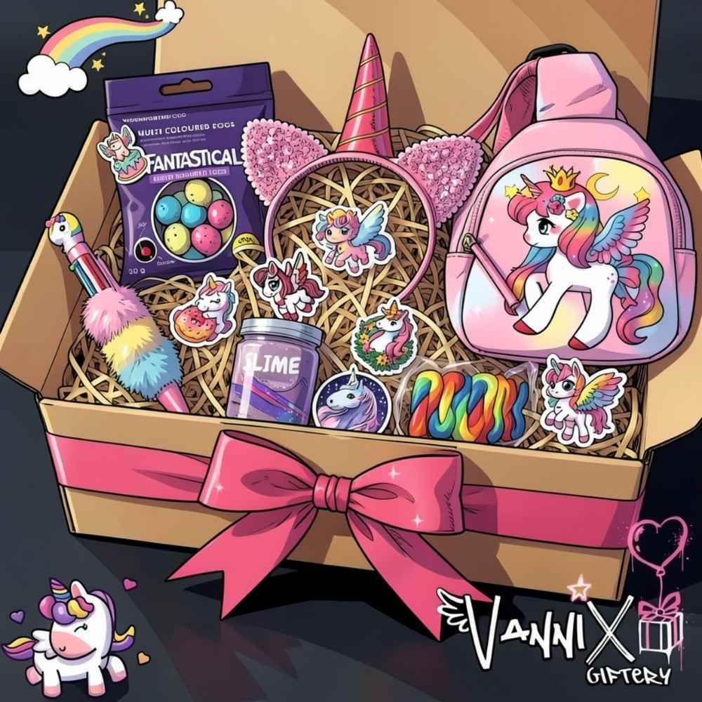 unicorn utopia girls gift box vannix giftery animation