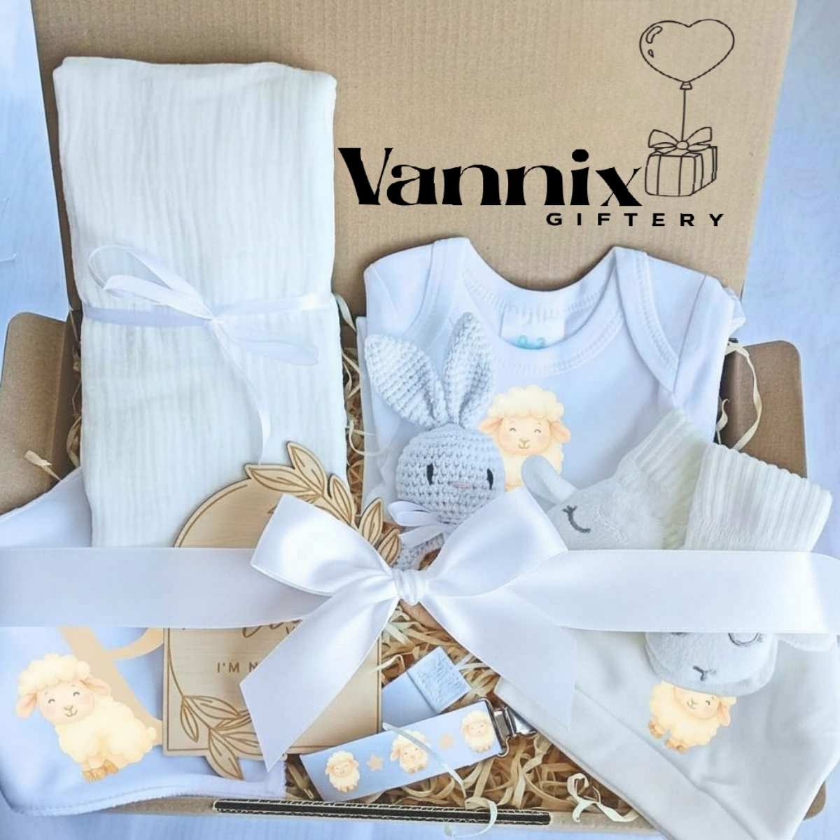 little lamb neutral baby shower gift box vannix giftery