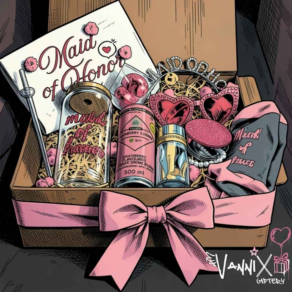 bride's right hand maid of honour gift box vannix giftery animation