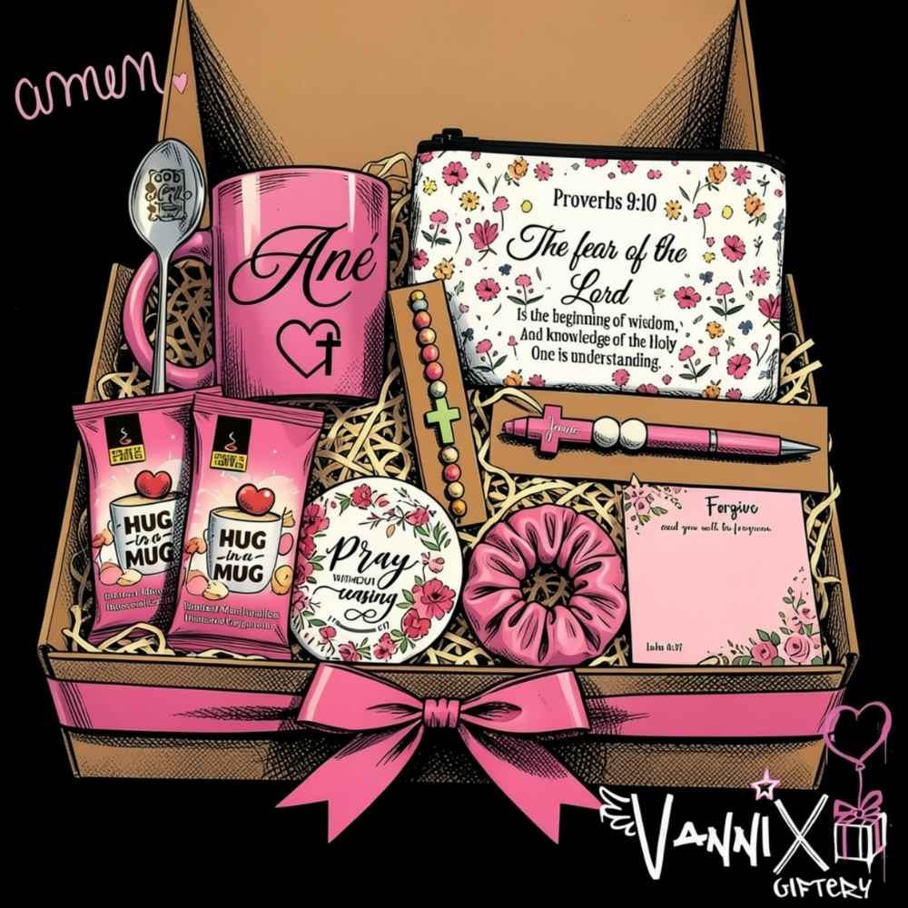 grace and gratitude ladies pink christian gift box animation