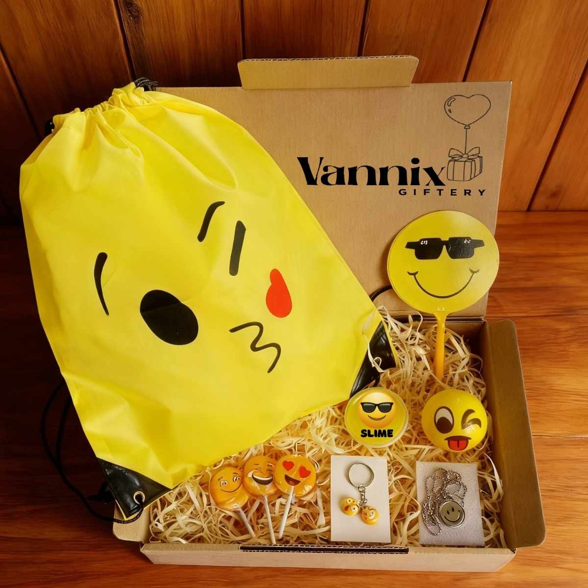 emoji yellow kiddies themed gift box vannix giftery